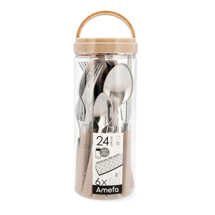 Cutlery Set Amefa Paille Grey 24 Units Metal