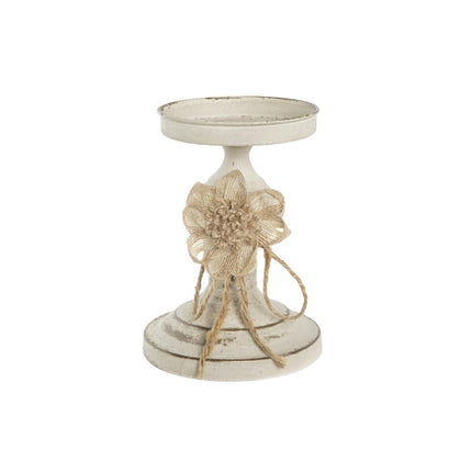 Candleholder 13 x 13 x 17,5 cm Metal White - seggiliving