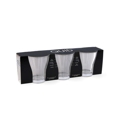 Piece Coffee Cup Set Quid Supreme Transparent Glass Steel 250 ml 3 Pieces