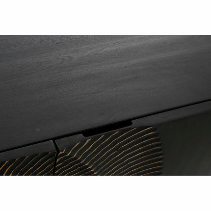 Sideboard DKD Home Decor Black Multicolour Golden Metal Mango wood 160 x 45 x 75 cm