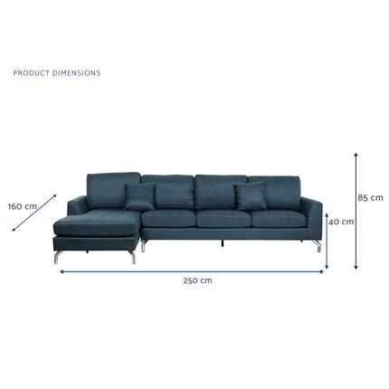 Sofa DKD Home Decor Blue Metal 300 x 160 x 85 cm