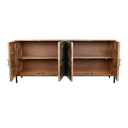 Sideboard Home ESPRIT Black Golden Natural Wood 180 x 40 x 80 cm