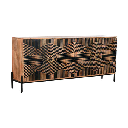 Sideboard Home ESPRIT Black Golden Natural Wood 180 x 40 x 80 cm