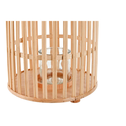 Candleholder Home ESPRIT Natural Light brown Bamboo Crystal 22,5 x 22,5 x 30 cm (2 Pieces)