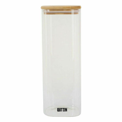 Jar Quttin Bamboo Squared 2,15 L 10,2 x 28 cm (12 Units)