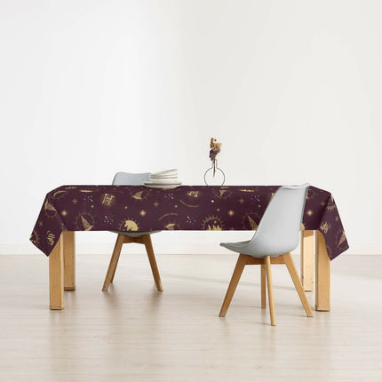 Stain-proof resined tablecloth Harry Potter Hogwarts Christmas Multicolour 150 x 150 cm