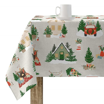 Stain-proof resined tablecloth Belum Merry Christmas Multicolour 150 x 150 cm