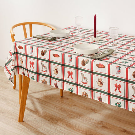 Stain-proof resined tablecloth Belum Scottish Christmas Multicolour 200 x 150 cm