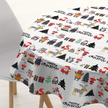 Tablecloth Belum Noel White Multicolour Ø 140 cm