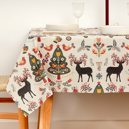 Stain-proof resined tablecloth Belum Merry Christmas Multicolour 200 x 150 cm