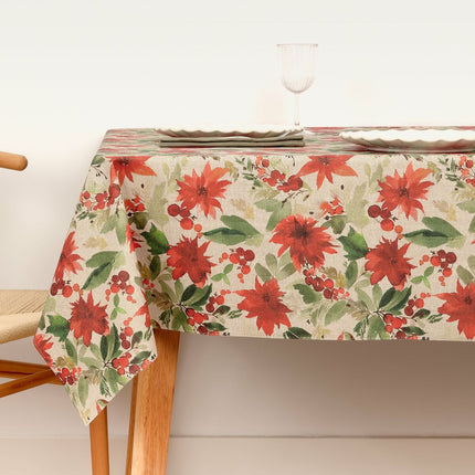 Stain-proof resined tablecloth Belum Merry Christmas Multicolour 150 x 150 cm