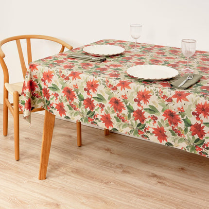 Stain-proof resined tablecloth Belum Merry Christmas Multicolour 150 x 150 cm