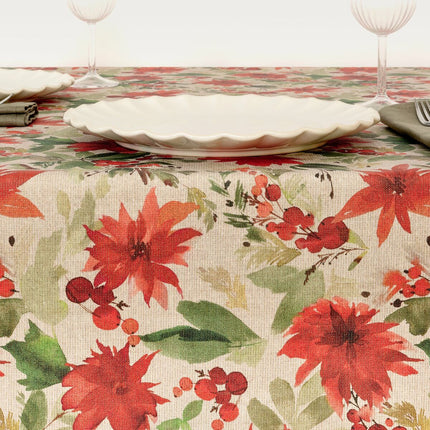 Stain-proof resined tablecloth Belum Merry Christmas Multicolour 150 x 150 cm