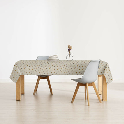 Stain-proof tablecloth Belum 0120-305 Beige Multicolour 200 x 150 cm Polka dots