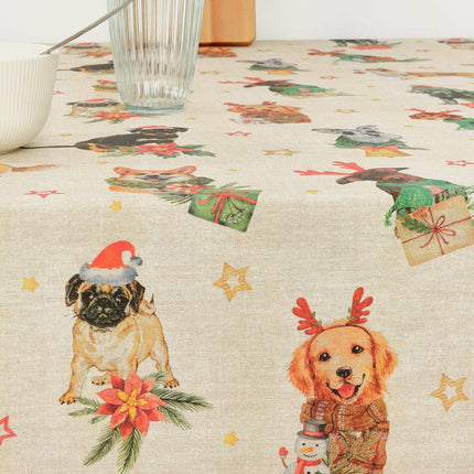 Stain-proof resined tablecloth Belum Christmas Multicolour 150 x 150 cm