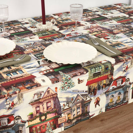 Stain-proof resined tablecloth Belum Christmas City Multicolour 300 x 150 cm