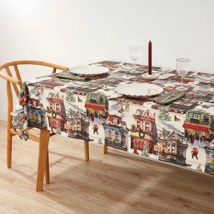 Stain-proof resined tablecloth Belum Christmas City Multicolour 300 x 150 cm