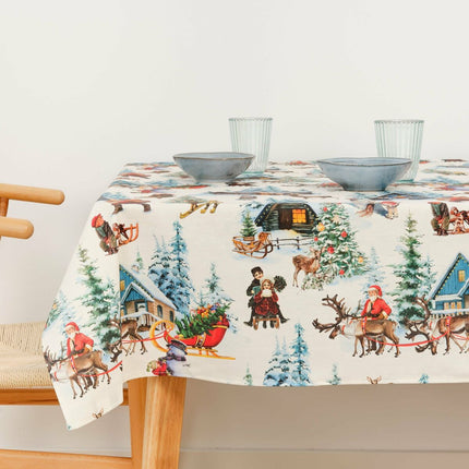 Stain-proof resined tablecloth Belum  Christmas Landscape Multicolour 100 x 150 cm