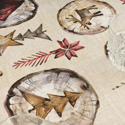 Stain-proof resined tablecloth Belum Wooden Christmas Multicolour 250 x 150 cm