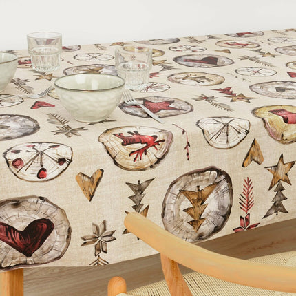 Stain-proof resined tablecloth Belum Wooden Christmas Multicolour 300 x 150 cm