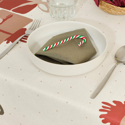 Stain-proof resined tablecloth Belum Christmas Present  White Red Green 150 x 150 cm