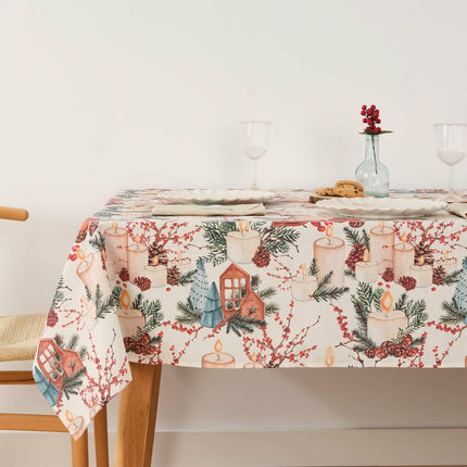 Stain-proof resined tablecloth Belum Christmas Multicolour 150 x 150 cm