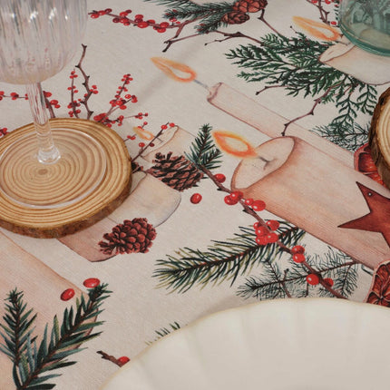 Stain-proof resined tablecloth Belum Christmas Multicolour 150 x 150 cm