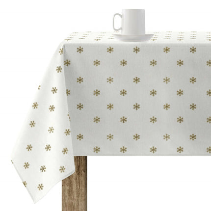 Stain-proof resined tablecloth Belum Snowflakes Gold Multicolour 150 x 150 cm