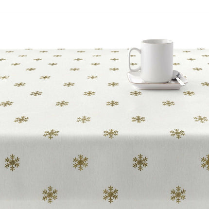 Stain-proof resined tablecloth Belum Snowflakes Gold Multicolour 150 x 150 cm