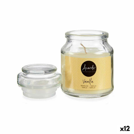 Scented Candle Vanilla Beige Glass Wax (7 x 10 x 7 cm) (12 Units)