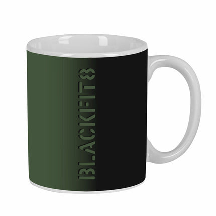 Mug BlackFit8 Gradient Ceramic Black Military green (350 ml) - seggiliving