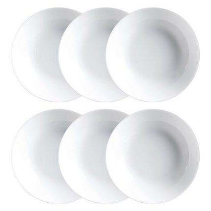 Plate set Luminarc Diwali 6 pcs White Glass (20 cm) - seggiliving