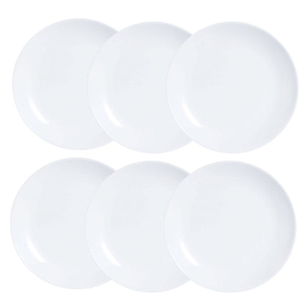 Plate set Luminarc Diwali 6 pcs White Glass (19 cm) - seggiliving