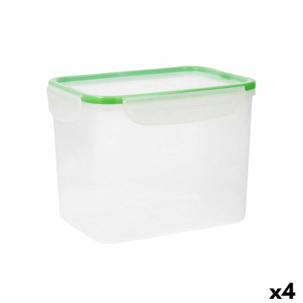 Hermetic Lunch Box Quid Greenery Transparent Plastic (3,7 L) (Pack 4x) - seggiliving