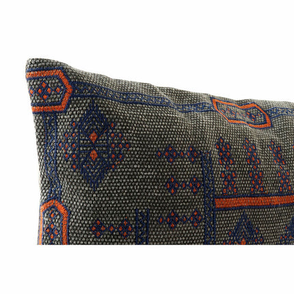 Cushion DKD Home Decor Blue Orange Polyester Cotton Aluminium Arab Geometric (50 x 10 x 35 cm) (2 Units) - seggiliving