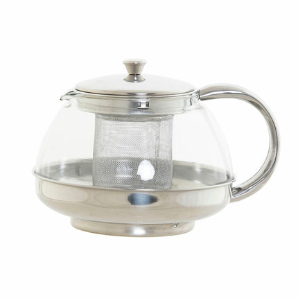Teapot DKD Home Decor S3026075 Crystal Stainless steel Silver (18 x 14 x 12 cm) (1,05 L) - seggiliving