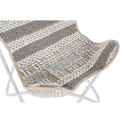 Garden chair DKD Home Decor Grey Cotton White Iron (74 x 65 x 90 cm) - seggiliving