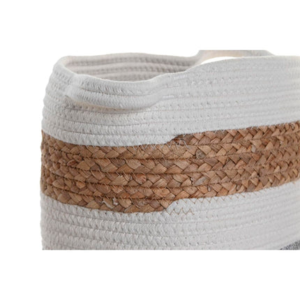 Basket set DKD Home Decor Cotton White Natural Fibre (30 x 30 x 26 cm) - seggiliving